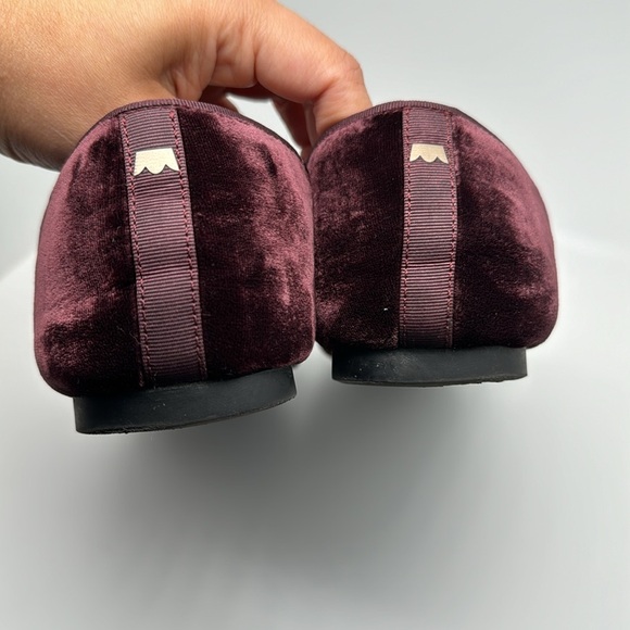 Birdies The Starling Maroon Crystal Velvet Loafer Slip on Flat Shoes Size 7.5 - Picture 13 of 14